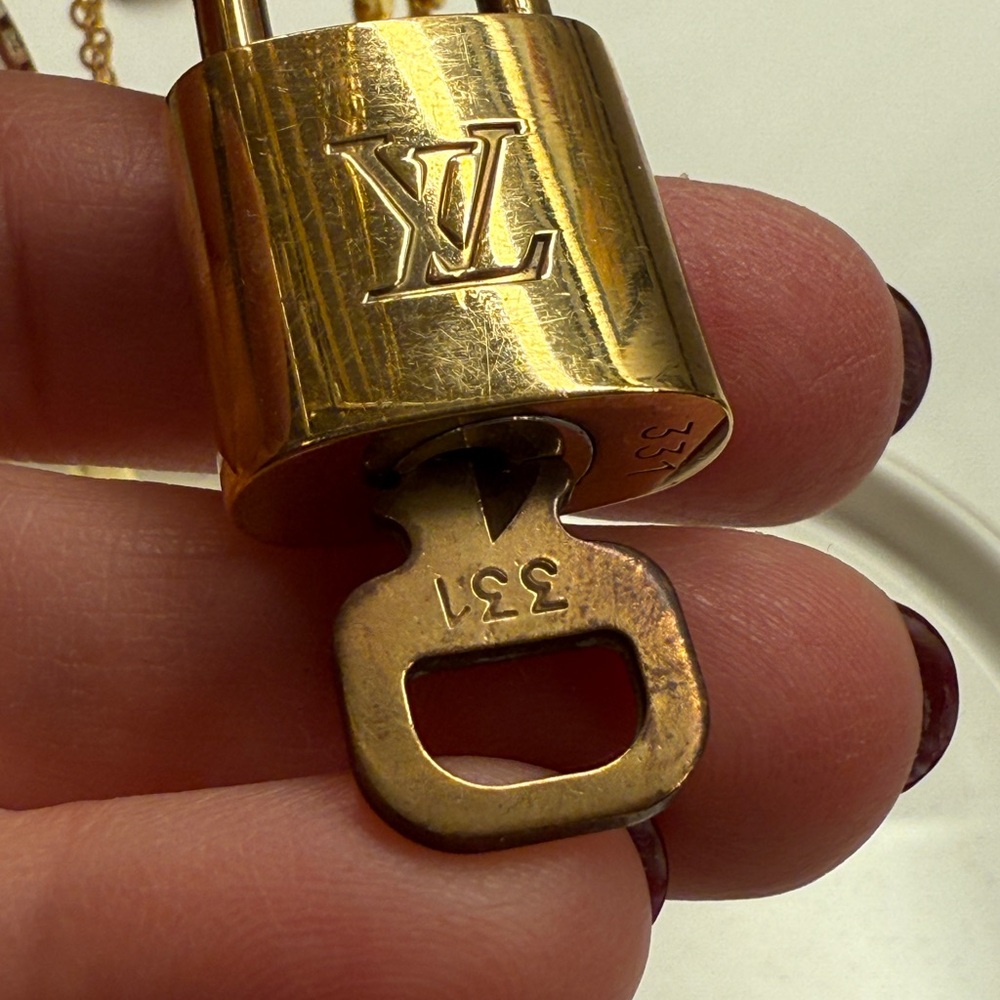 Louis Vuitton Gold Lock and Key Set